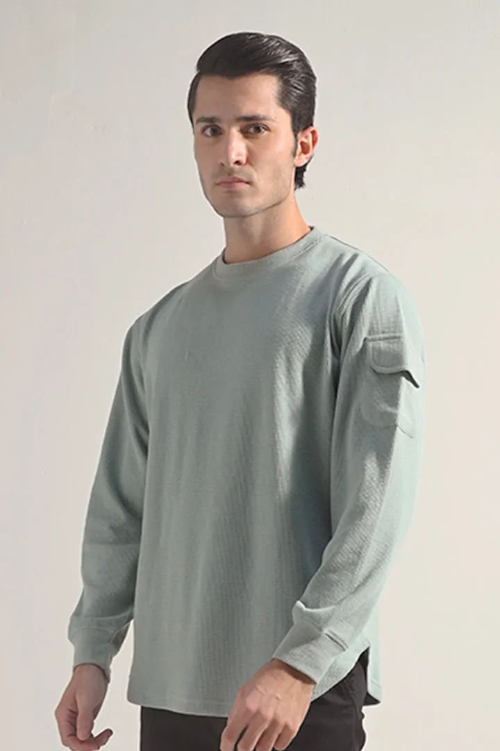 Textured Sweatshirt - Sage Green