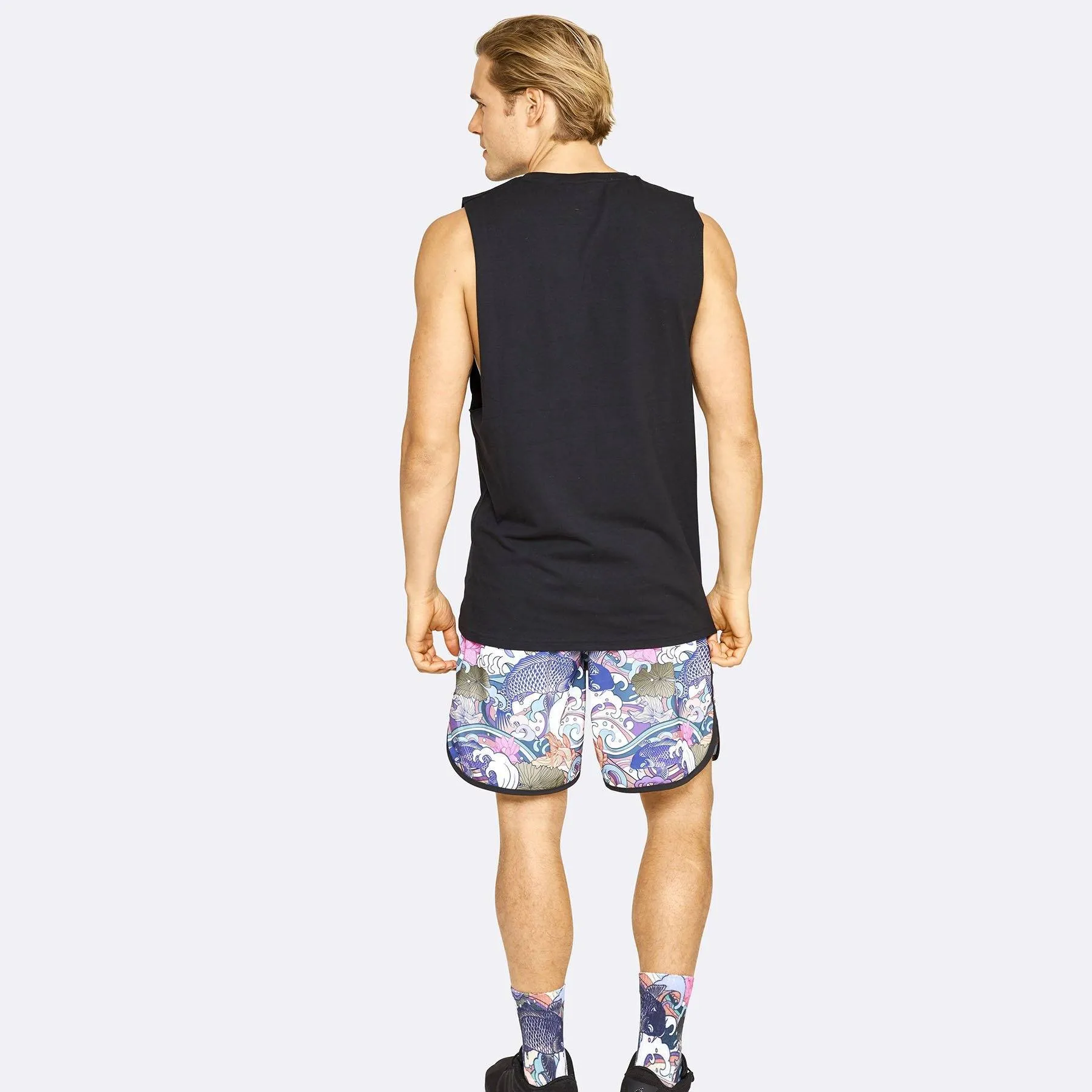 The WOD Life - Men's Classics Gunship Muscle Tank - Black/White