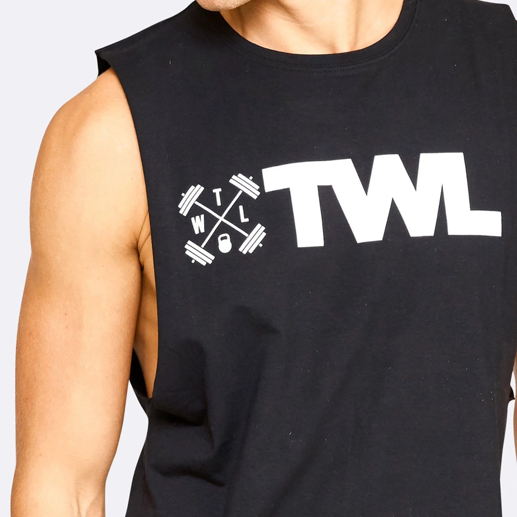 The WOD Life - Men's Classics Gunship Muscle Tank - Black/White