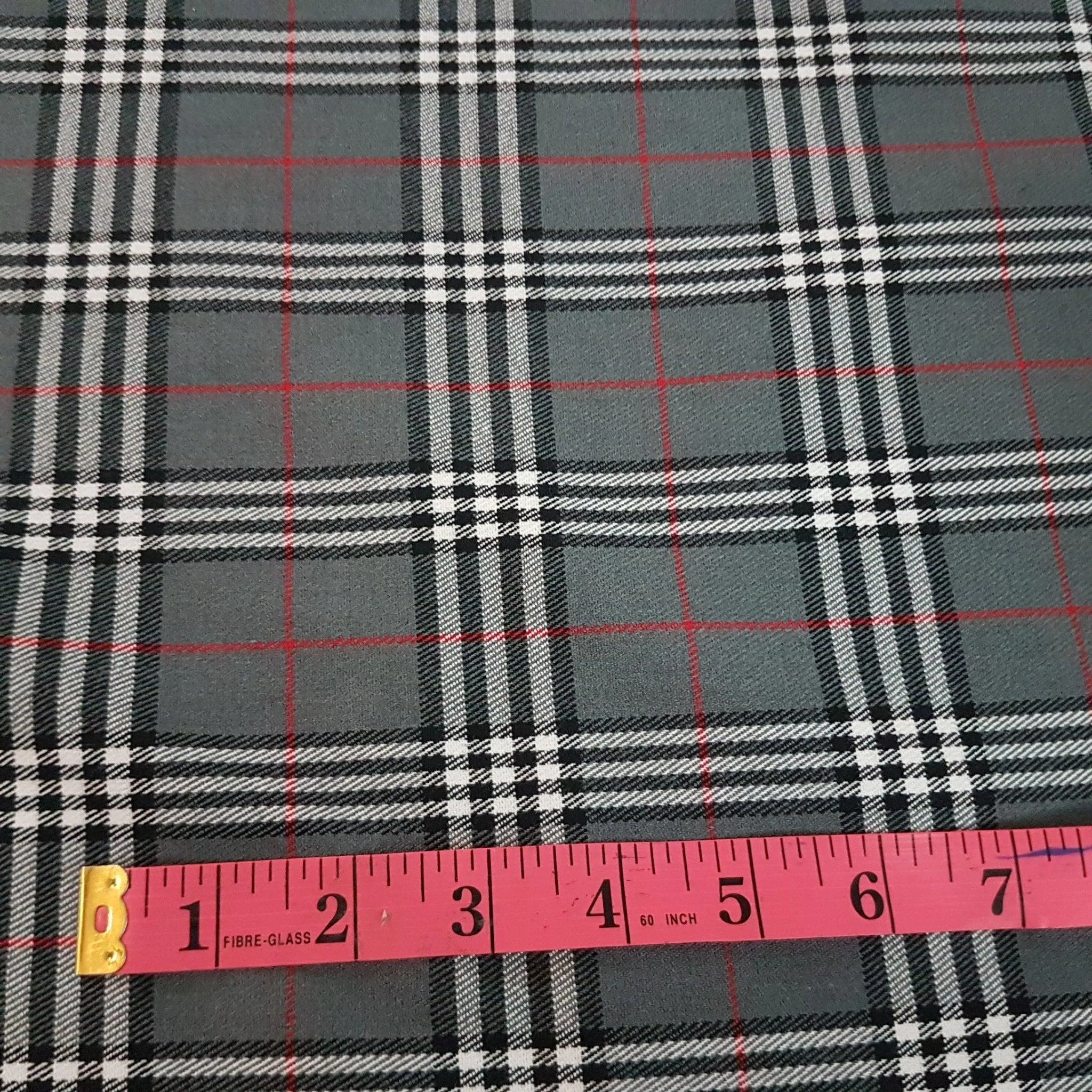 Thompson Grey Modern Tartan Fabric