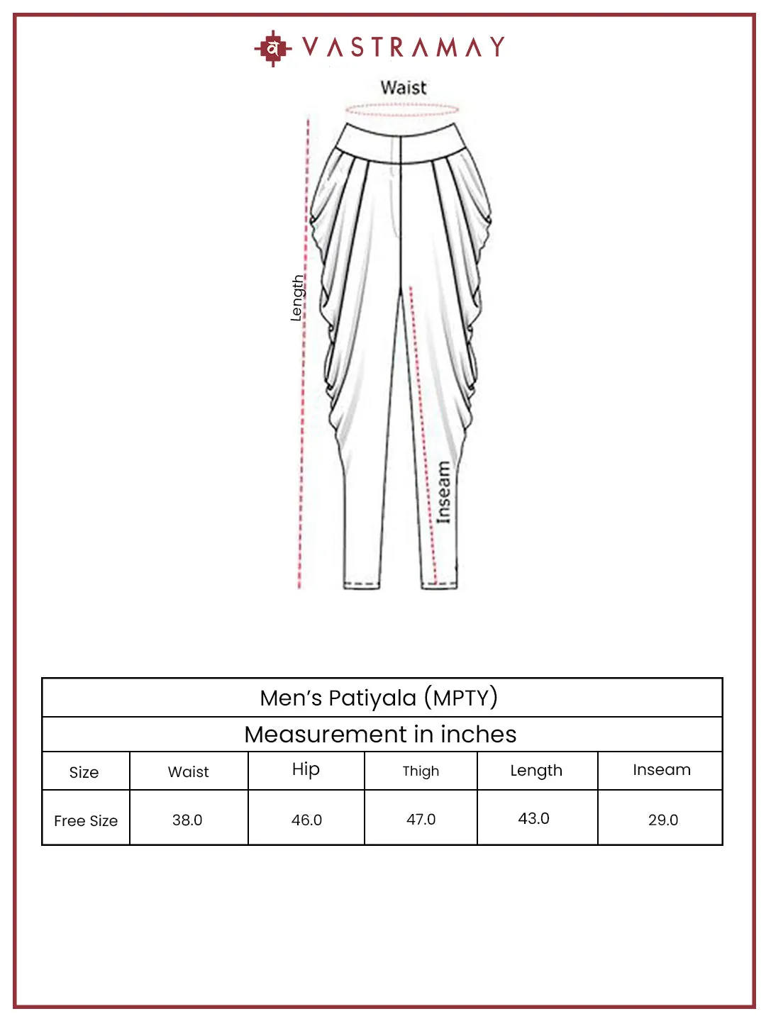 VASTRAMAY Men's Pink Cotton Blend Dhoti