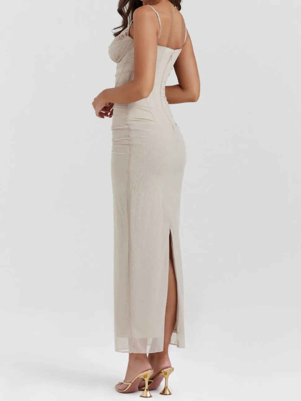 Wenkouban-Christmas Thanksgiving Gift New Year's Eve Dress party look inspos back to school dress  'Nalini' Sand Maxi Dress