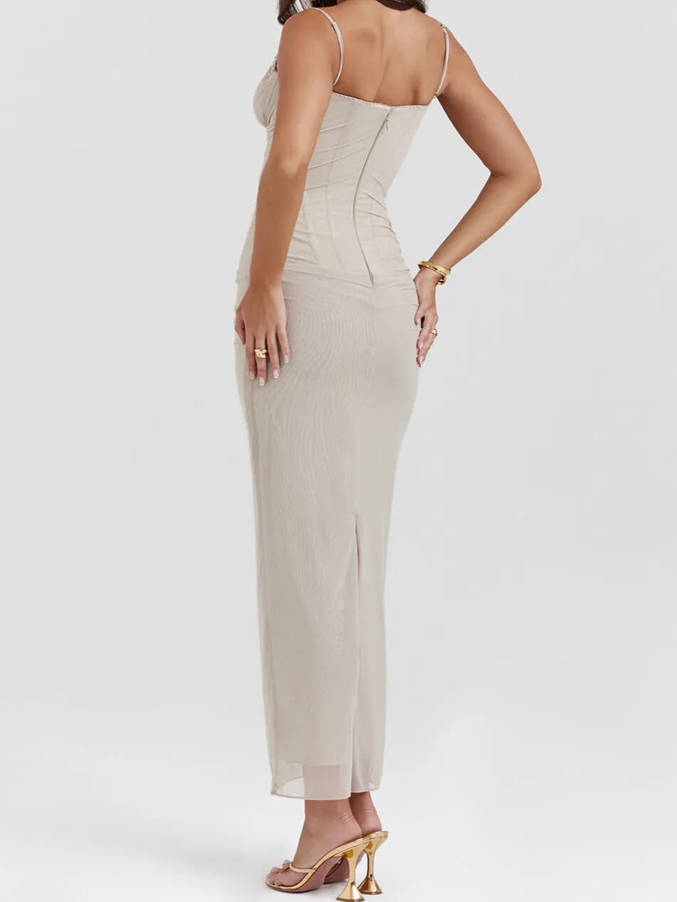 Wenkouban-Christmas Thanksgiving Gift New Year's Eve Dress party look inspos back to school dress  'Nalini' Sand Maxi Dress