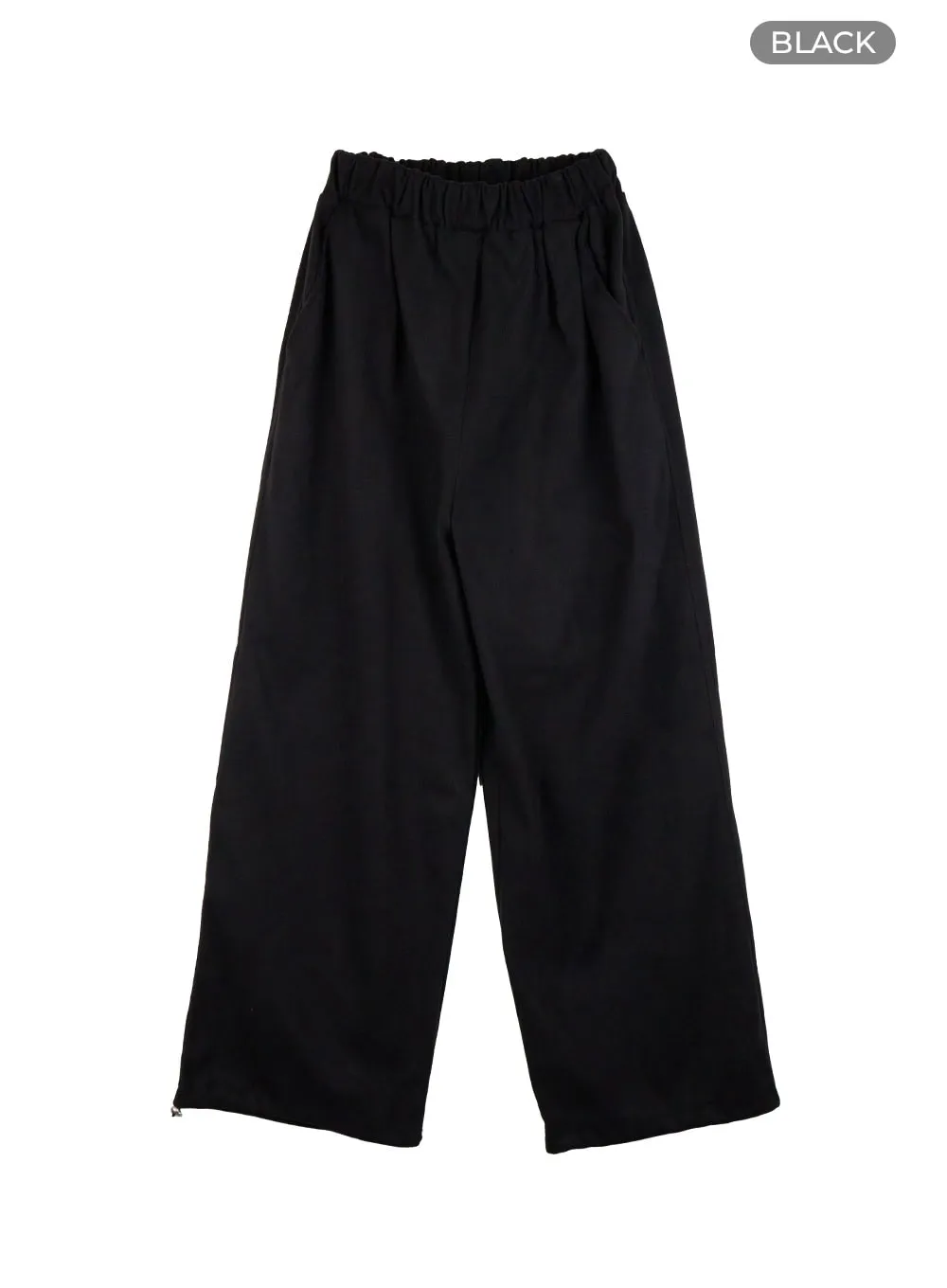 Wide-Leg Solid Cotton Trousers IO430