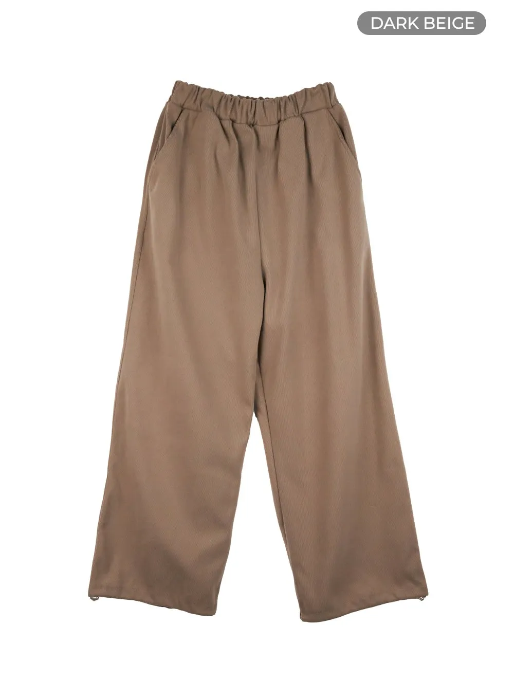 Wide-Leg Solid Cotton Trousers IO430