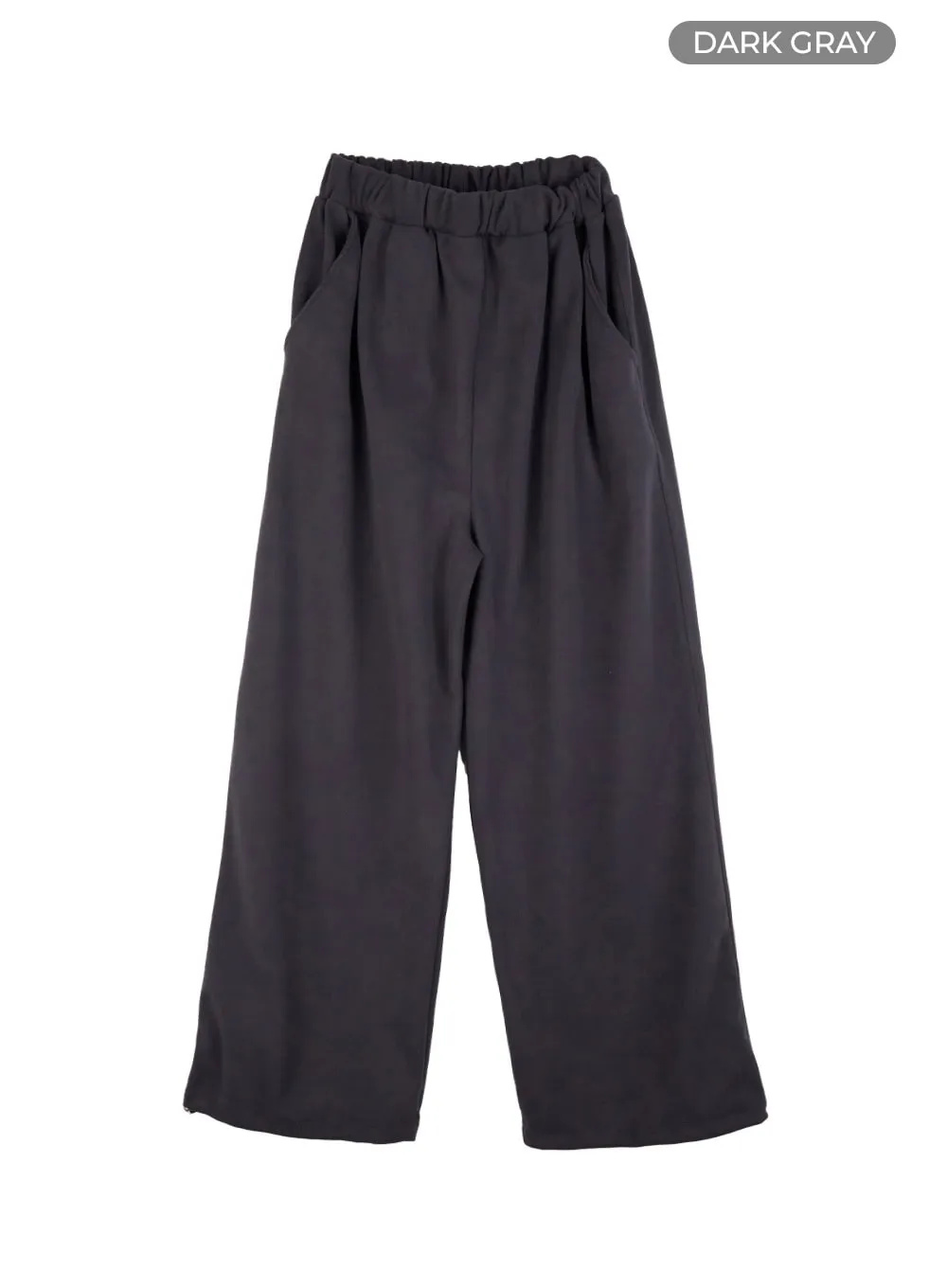 Wide-Leg Solid Cotton Trousers IO430