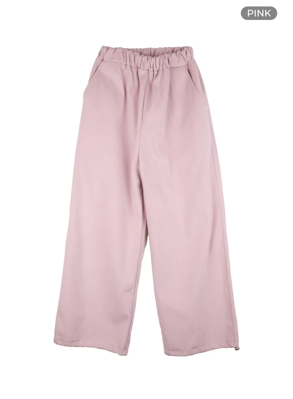 Wide-Leg Solid Cotton Trousers IO430