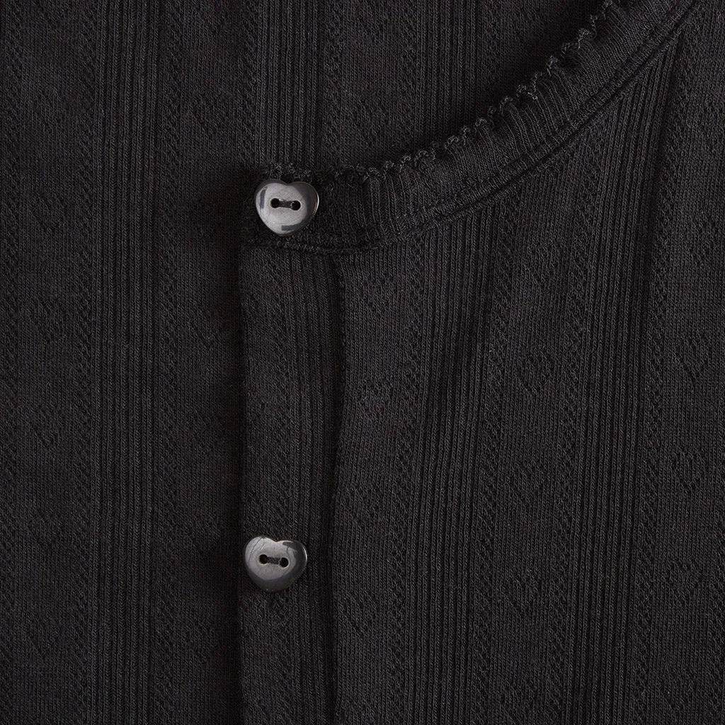 Women's Black Pointelle Cardigan