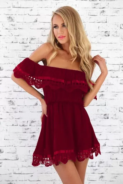 Women's Summer Dress Off Shoulder Style Sexy Party Dress Ladies tops