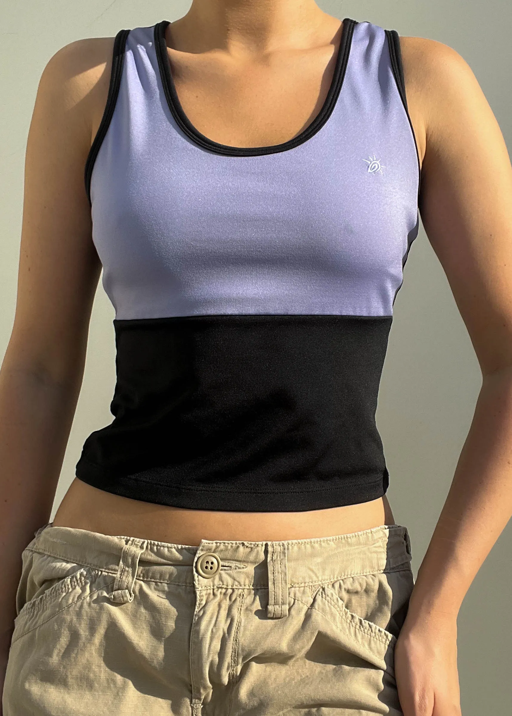 Y2k Black & Lavender Athletic Top (S)